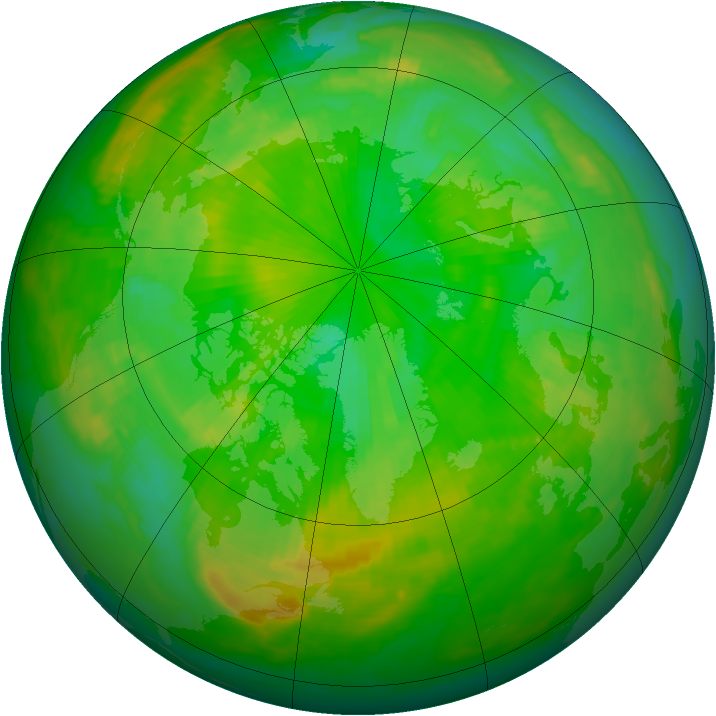 Arctic ozone map for 14 July 1981